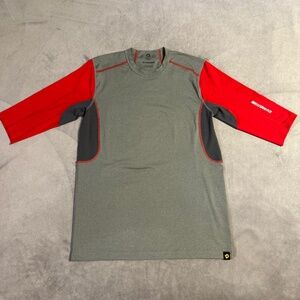 DeMarini Shirt Medium 3/4 Sleeve Vented Baseball Softball Men Teen Youth Gray